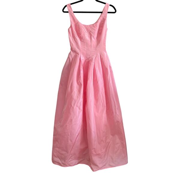 90s Vintage ABS ALLEN SCHWARTZ | Pink Taffeta Ball Gown Midi Length | Size 4 - Picture 1 of 7